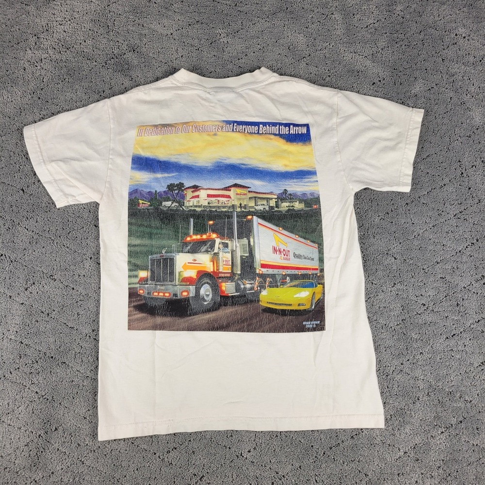 Vintage In-N-Out Burger T-Shirt Adult XS White California Short Sleeve Crew Neck